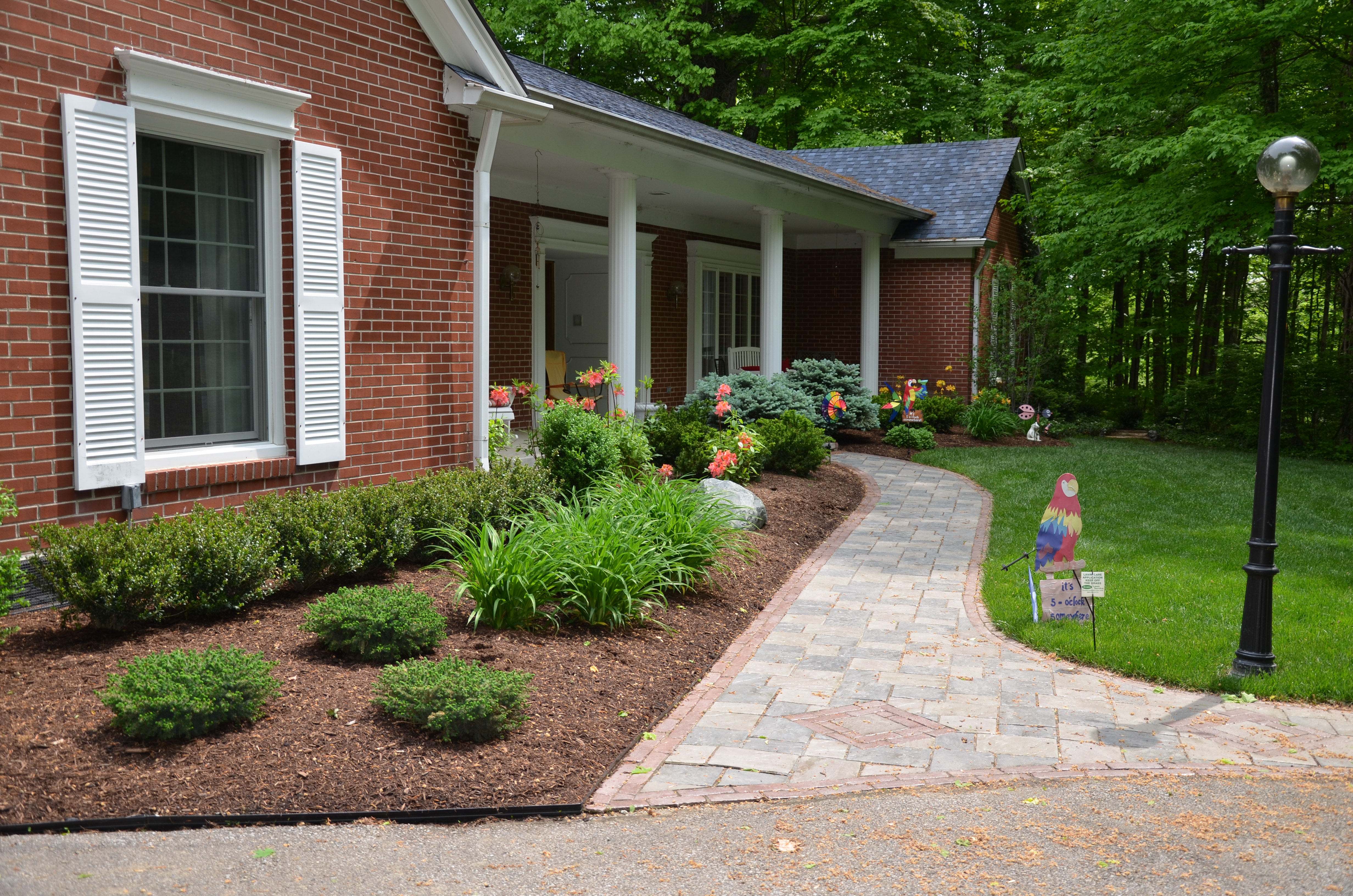Red Mulch Red Mulch Tan House